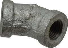 B&K Mueller - Class 150, 1/4" Galvanized Pipe 45° Elbow - Threaded, Malleable Iron - Industrial Tool & Supply