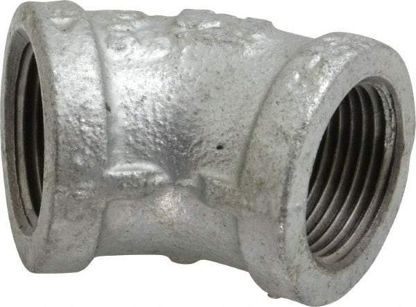 B&K Mueller - Class 150, 3/4" Galvanized Pipe 45° Elbow - Threaded, Malleable Iron - Industrial Tool & Supply