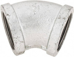 B&K Mueller - Class 150, 1-1/2" Galvanized Pipe 45° Elbow - Threaded, Malleable Iron - Industrial Tool & Supply