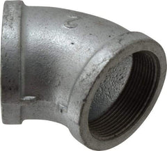 B&K Mueller - Class 150, 2" Galvanized Pipe 45° Elbow - Threaded, Malleable Iron - Industrial Tool & Supply