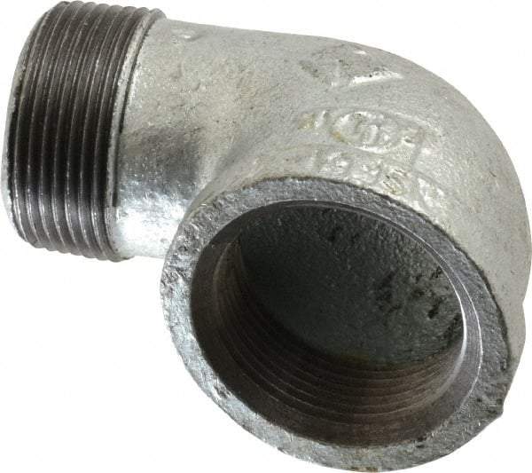 B&K Mueller - Class 150, 1-1/4" Galvanized Pipe 90° Street Elbow - Threaded, Malleable Iron - Industrial Tool & Supply