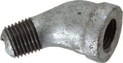 B&K Mueller - Class 150, 1/4" Galvanized Pipe 45° Street Elbow - Threaded, Malleable Iron - Industrial Tool & Supply