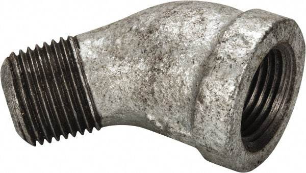 B&K Mueller - Class 150, 3/8" Galvanized Pipe 45° Street Elbow - Threaded, Malleable Iron - Industrial Tool & Supply