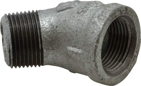 B&K Mueller - Class 150, 3/4" Galvanized Pipe 45° Street Elbow - Threaded, Malleable Iron - Industrial Tool & Supply