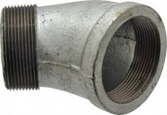 B&K Mueller - Class 150, 2" Galvanized Pipe 45° Street Elbow - Threaded, Malleable Iron - Industrial Tool & Supply