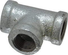 B&K Mueller - Class 150, 3/8" Galvanized Pipe Tee - Threaded, Malleable Iron - Industrial Tool & Supply