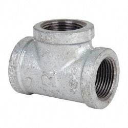 Value Collection - Class 150, 1" Galvanized Pipe Tee - Threaded, Malleable Iron - Industrial Tool & Supply