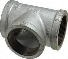 Value Collection - Class 150, 2" Galvanized Pipe Tee - Threaded, Malleable Iron - Industrial Tool & Supply