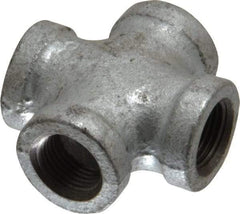 B&K Mueller - Class 150, 3/8" Galvanized Pipe Cross - Threaded, Malleable Iron - Industrial Tool & Supply