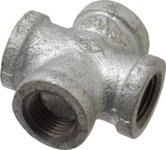 B&K Mueller - Class 150, 1/2" Galvanized Pipe Cross - Threaded, Malleable Iron - Industrial Tool & Supply