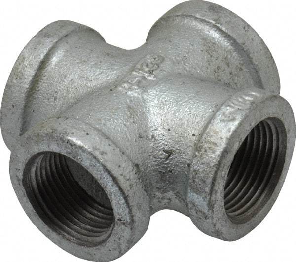 B&K Mueller - Class 150, 3/4" Galvanized Pipe Cross - Threaded, Malleable Iron - Industrial Tool & Supply