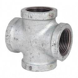 B&K Mueller - Class 150, 1" Galvanized Pipe Cross - Threaded, Malleable Iron - Industrial Tool & Supply