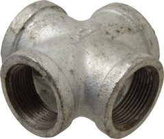 B&K Mueller - Class 150, 1-1/4" Galvanized Pipe Cross - Threaded, Malleable Iron - Industrial Tool & Supply