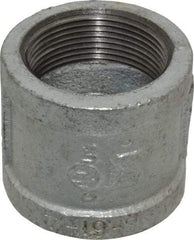 B&K Mueller - Class 150, 1-1/2" Galvanized Pipe Coupling (Right Hand) - Threaded, Malleable Iron - Industrial Tool & Supply