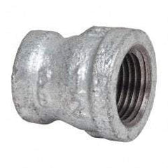 B&K Mueller - Class 150, 1/2 x 3/8" Galvanized Pipe Reducing Coupling - Threaded, Malleable Iron - Industrial Tool & Supply