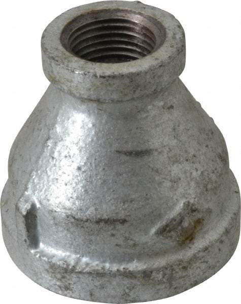 B&K Mueller - Class 150, 1-1/4 x 1/2" Galvanized Pipe Reducing Coupling - Threaded, Malleable Iron - Industrial Tool & Supply