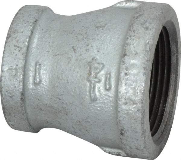 B&K Mueller - Class 150, 1-1/4 x 1" Galvanized Pipe Reducing Coupling - Threaded, Malleable Iron - Industrial Tool & Supply
