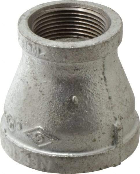 B&K Mueller - Class 150, 2 x 1-1/4" Galvanized Pipe Reducing Coupling - Threaded, Malleable Iron - Industrial Tool & Supply