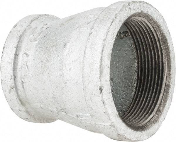 B&K Mueller - Class 150, 2 x 1-1/2" Galvanized Pipe Reducing Coupling - Threaded, Malleable Iron - Industrial Tool & Supply