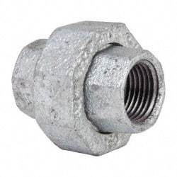 Value Collection - Class 150, 1/2" Galvanized Pipe Union - Threaded, Malleable Iron - Industrial Tool & Supply