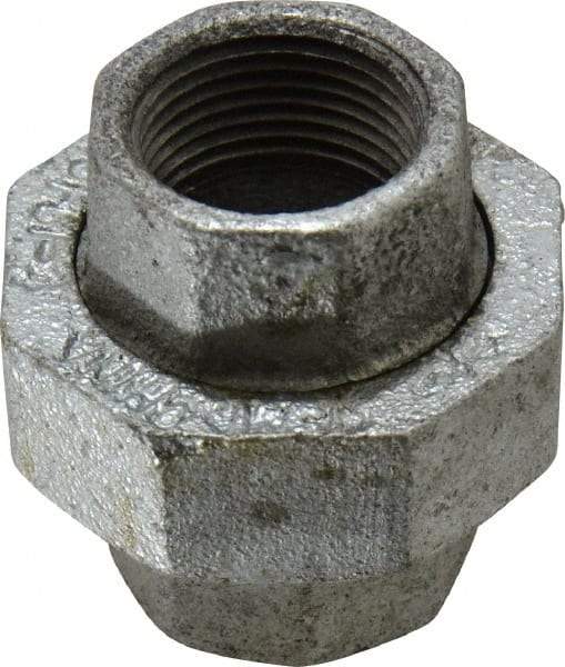 Value Collection - Class 150, 3/4" Galvanized Pipe Union - Threaded, Malleable Iron - Industrial Tool & Supply