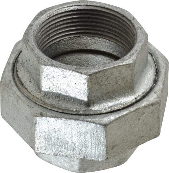 Value Collection - Class 150, 1-1/2" Galvanized Pipe Union - Threaded, Malleable Iron - Industrial Tool & Supply