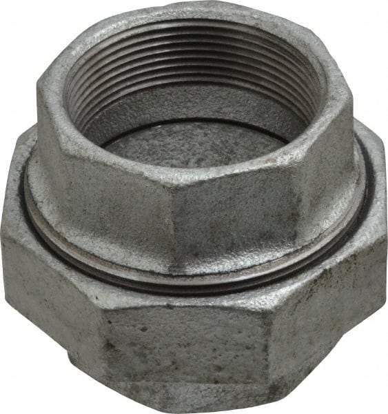 Value Collection - Class 150, 2" Galvanized Pipe Union - Threaded, Malleable Iron - Industrial Tool & Supply