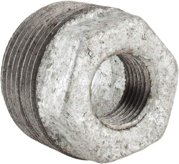 B&K Mueller - Class 150, 1 x 3/8" Galvanized Pipe Hex Bushing - Threaded, Malleable Iron - Industrial Tool & Supply