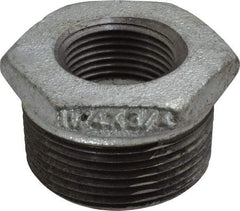 B&K Mueller - Class 150, 1-1/4 x 3/4" Galvanized Pipe Hex Bushing - Threaded, Malleable Iron - Industrial Tool & Supply