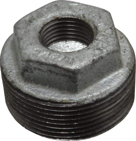B&K Mueller - Class 150, 1-1/2 x 1/2" Galvanized Pipe Hex Bushing - Threaded, Malleable Iron - Industrial Tool & Supply