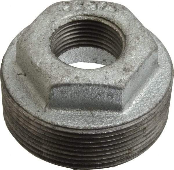 B&K Mueller - Class 150, 2 x 3/4" Galvanized Pipe Hex Bushing - Threaded, Malleable Iron - Industrial Tool & Supply
