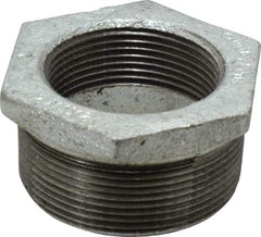 B&K Mueller - Class 150, 2 x 1-1/2" Galvanized Pipe Hex Bushing - Threaded, Malleable Iron - Industrial Tool & Supply