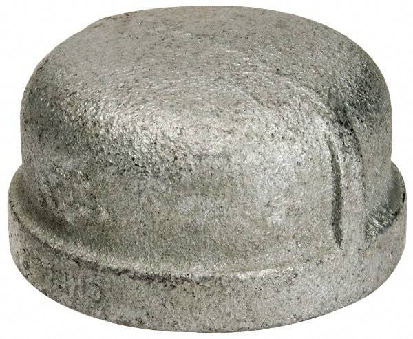B&K Mueller - Class 150, 1-1/2" Galvanized Pipe End Cap - Threaded, Malleable Iron - Industrial Tool & Supply