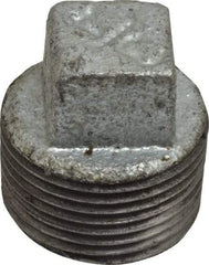 B&K Mueller - Class 150, 3/4" Galvanized Pipe Square Plug - Threaded, Malleable Iron - Industrial Tool & Supply