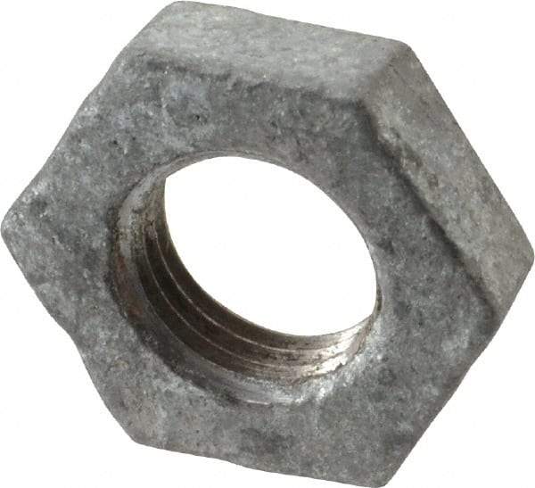 B&K Mueller - Class 150, 1/4" Galvanized Pipe Hex Locknut - Threaded, Malleable Iron - Industrial Tool & Supply