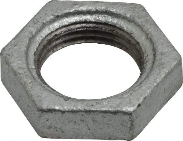 B&K Mueller - Class 150, 1/2" Galvanized Pipe Hex Locknut - Threaded, Malleable Iron - Industrial Tool & Supply
