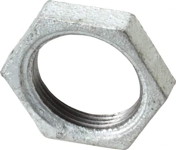 B&K Mueller - Class 150, 1-1/4" Galvanized Pipe Hex Locknut - Threaded, Malleable Iron - Industrial Tool & Supply