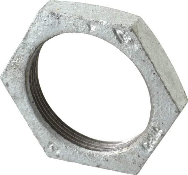 B&K Mueller - Class 150, 2" Galvanized Pipe Hex Locknut - Threaded, Malleable Iron - Industrial Tool & Supply