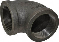 Value Collection - Size 1-1/2", Class 150, Malleable Iron Black Pipe 90° Elbow - 150 psi, Threaded End Connection - Industrial Tool & Supply