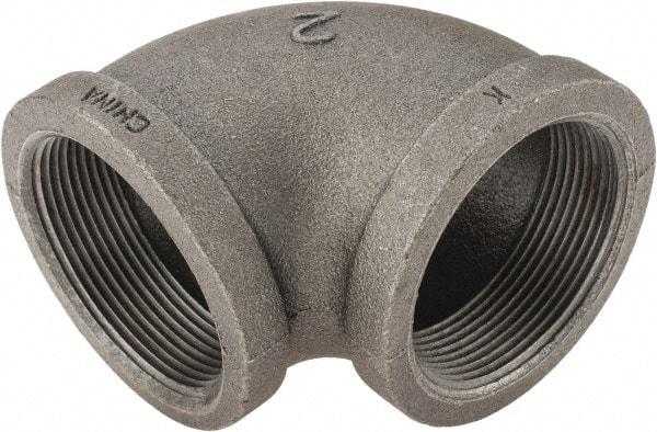 Value Collection - Size 2", Class 150, Malleable Iron Black Pipe 90° Elbow - 150 psi, Threaded End Connection - Industrial Tool & Supply