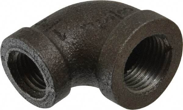 B&K Mueller - Size 3/8 x 1/4", Class 150, Malleable Iron Black Pipe 90° Reducing Elbow - 150 psi, Threaded End Connection - Industrial Tool & Supply