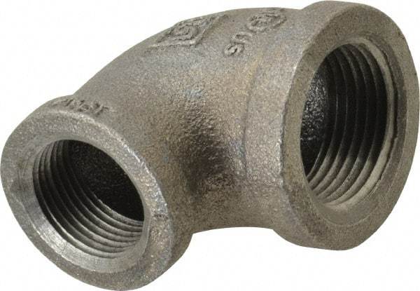 B&K Mueller - Size 1 x 3/4", Class 150, Malleable Iron Black Pipe 90° Reducing Elbow - 150 psi, Threaded End Connection - Industrial Tool & Supply