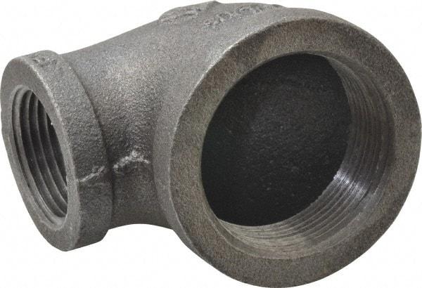 B&K Mueller - Size 1-1/2 x 1", Class 150, Malleable Iron Black Pipe 90° Reducing Elbow - 150 psi, Threaded End Connection - Industrial Tool & Supply