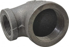B&K Mueller - Size 1-1/2 x 1", Class 150, Malleable Iron Black Pipe 90° Reducing Elbow - 150 psi, Threaded End Connection - Industrial Tool & Supply