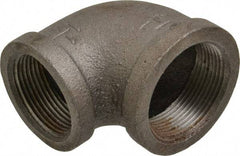 B&K Mueller - Size 1-1/2 x 1-1/4", Class 150, Malleable Iron Black Pipe 90° Reducing Elbow - 150 psi, Threaded End Connection - Industrial Tool & Supply