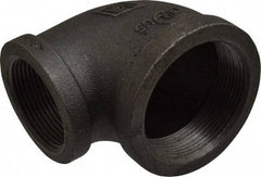 B&K Mueller - Size 2 x 1-1/2", Class 150, Malleable Iron Black Pipe 90° Reducing Elbow - 150 psi, Threaded End Connection - Industrial Tool & Supply