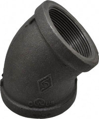 B&K Mueller - Size 2", Class 150, Malleable Iron Black Pipe 45° Elbow - 150 psi, Threaded End Connection - Industrial Tool & Supply