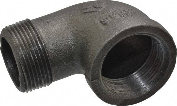 Value Collection - Size 1-1/4", Class 150, Malleable Iron Black Pipe 90° Street Elbow - 150 psi, Threaded End Connection - Industrial Tool & Supply