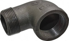 Value Collection - Size 1-1/4", Class 150, Malleable Iron Black Pipe 90° Street Elbow - 150 psi, Threaded End Connection - Industrial Tool & Supply