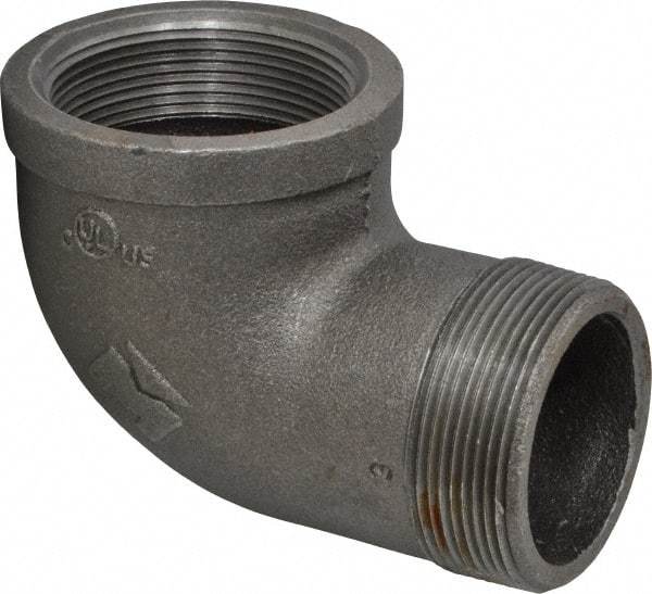 Value Collection - Size 2", Class 150, Malleable Iron Black Pipe 90° Street Elbow - 150 psi, Threaded End Connection - Industrial Tool & Supply
